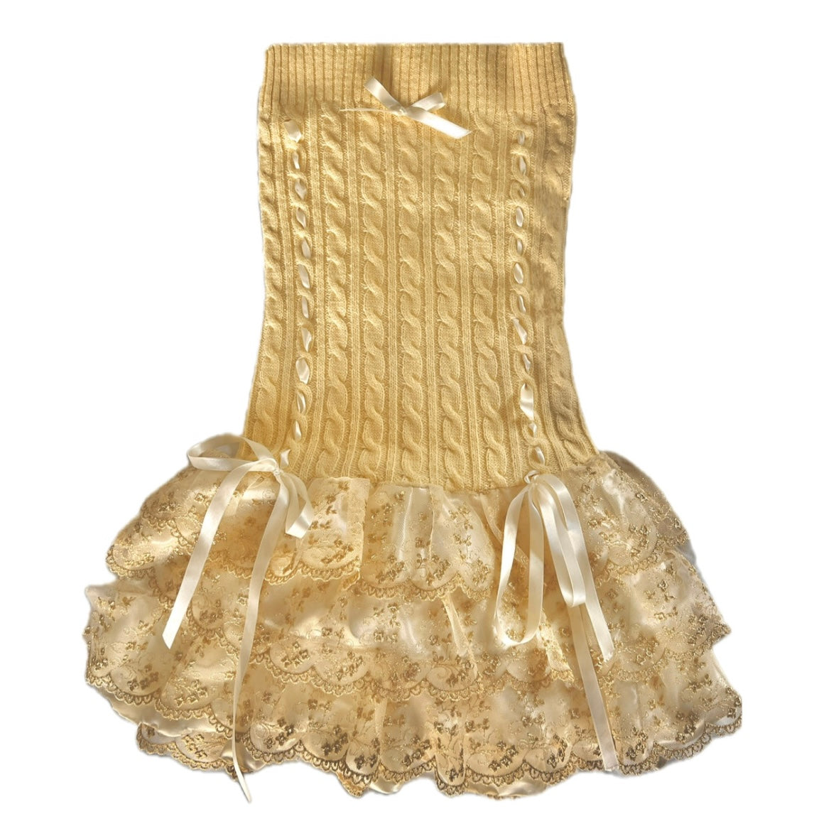 a butter gold dress